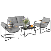 Set Salotto da Giardino 4 Posti ¨C zephmum ¨C Grigio Chiaro, Polyrattan