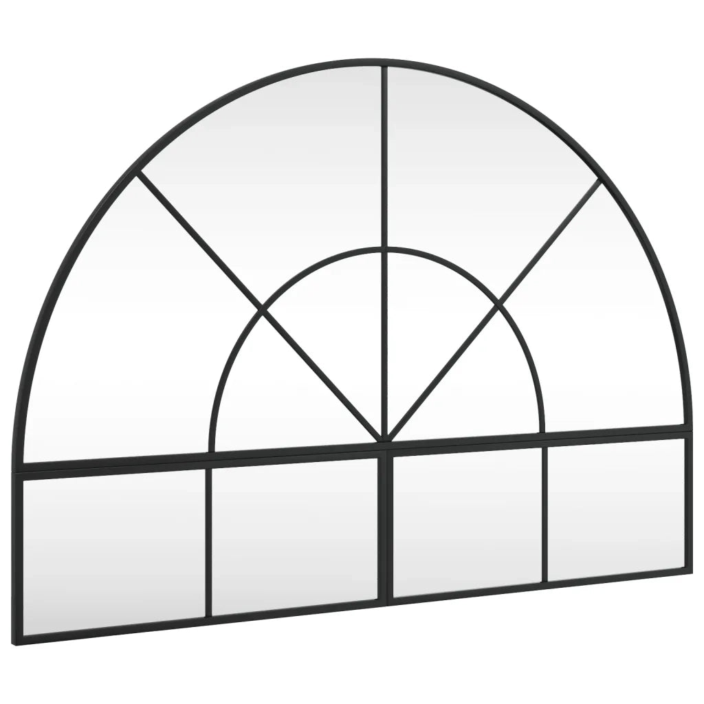 Specchio da Parete | Specchio decorativo Nero 100x70 cm Arco in Ferro