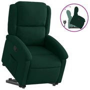 Poltrona | Sedia Relax Alzapersona Reclinabile Verde Scuro in Velluto
