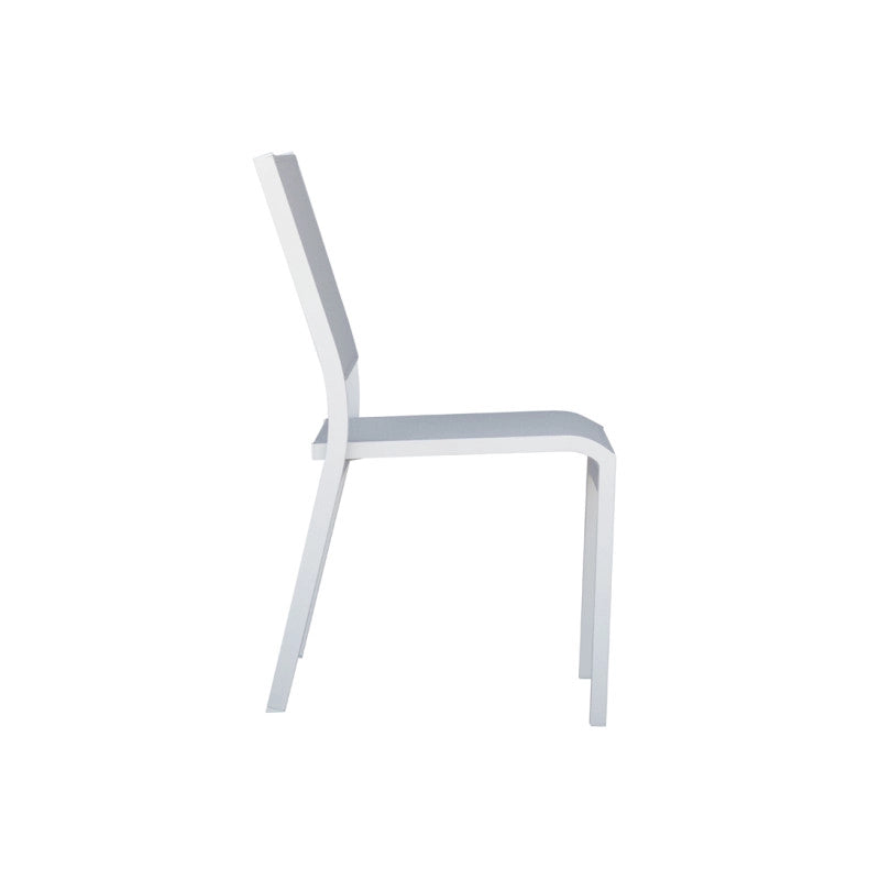 Sedia Pola Alluminio Bianco Text Grigio Chiaro Moia