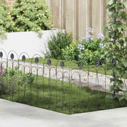 Recinzione per Giardino 5 pcs Nero Acciaio 42021368