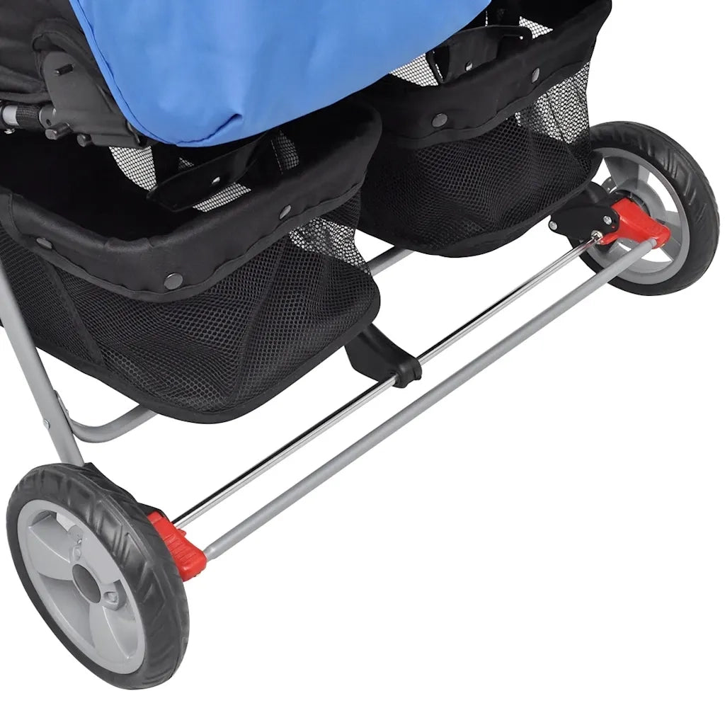 Passeggino Gemellare in Acciaio Blu e Nero CFW1332296