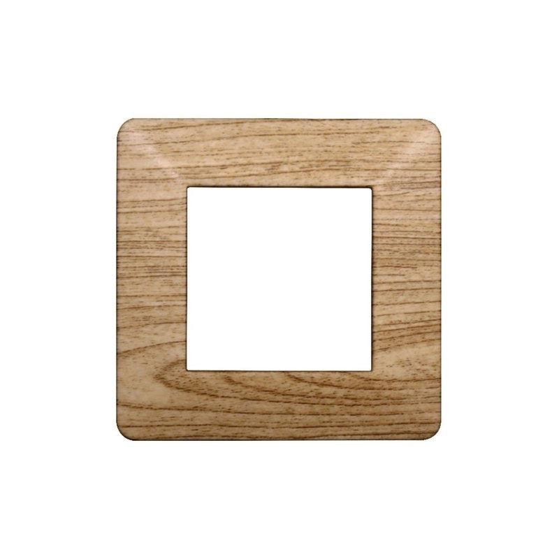 Placca Plastica Serie Starlight 2P Colore Legno Scuro Compatibile Con Vimar Plana