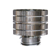 MARAL TERMINALE PARAVENTO INOX 10-15 DP DOPPIA PARETE AISI 316L-V2 INTERNO AISI 304 ESTERNO LUCIDO ISOLAMENTO LANA DI ROCCIA 25 MM PROTEZIONE ANTIVENTO colore Acciaio