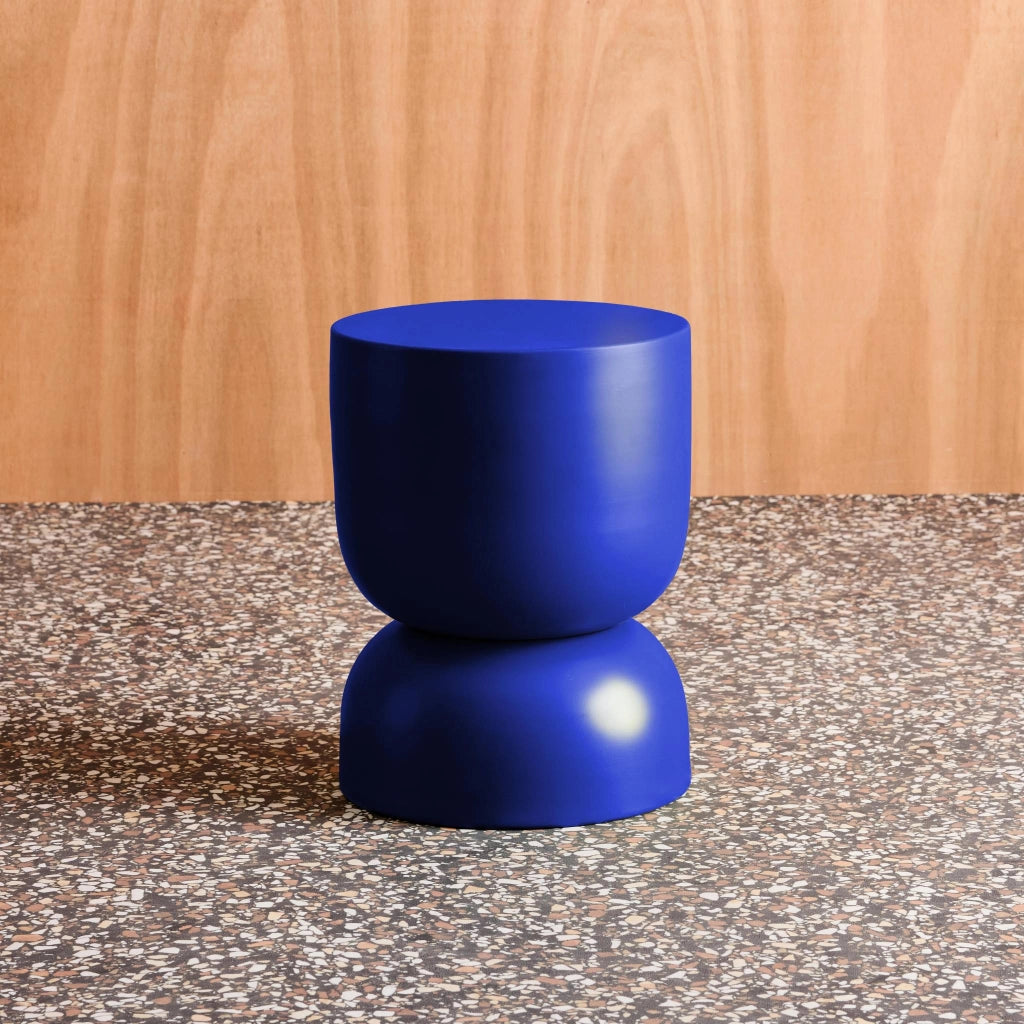 Tavolino, lato divano, comodino metallo, 42cm, blu