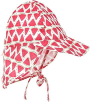 Cappello per bambini, ombrello estivo per bambini, cappello per neonati con protezione collo e fascia a strisce, cappello flapper, cappello per il mare con protezione UV (S: adatto per misure capo 48-54 cm) - acqua melone