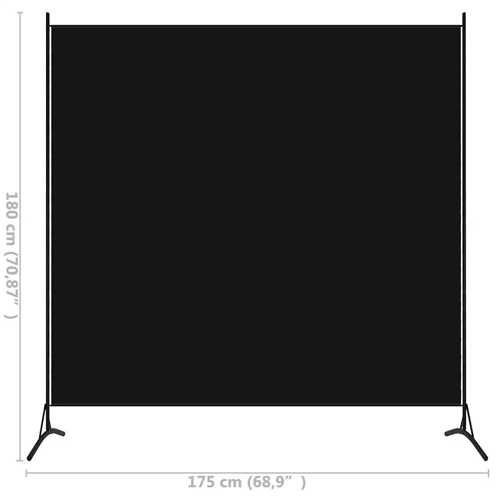 Divisorio Ambienti | Divider per stanze | Paravento Nero 175x180 cm in Tessuto