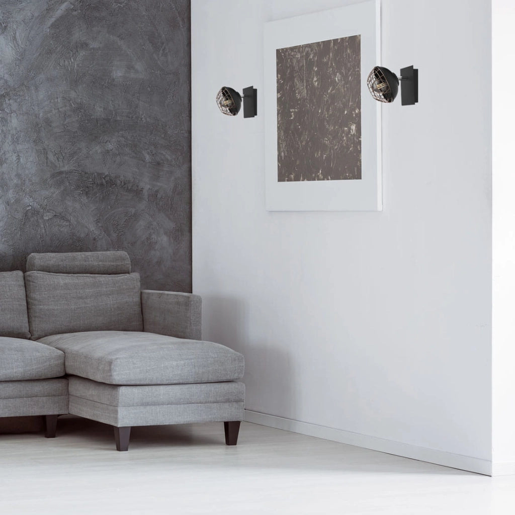 Applique Milagro Logan E14 40W nero oro metallo IP20