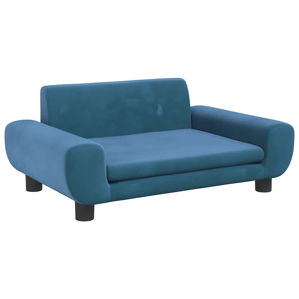 Divano per Bambini-Sofa-Divanetto Blu 70x45x33 cm in Velluto
