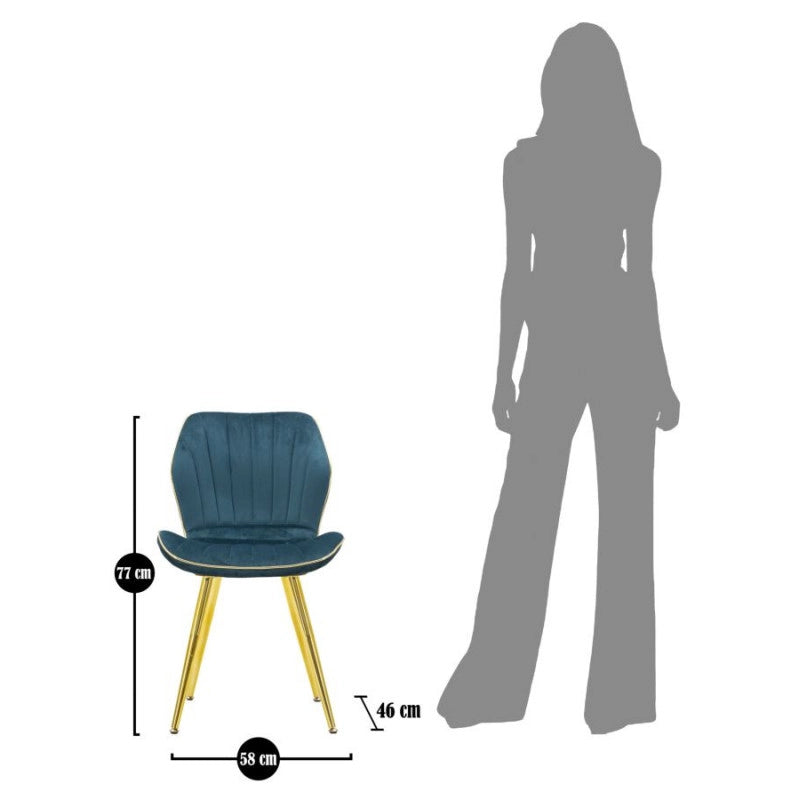 Sedia Paris Space Ottanio /gold Set 2 Pz cm 46x58x77