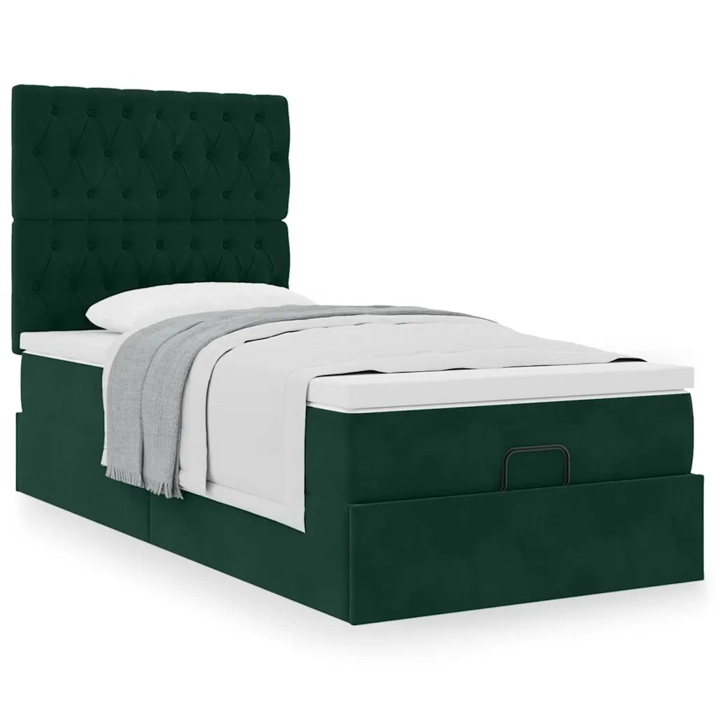Struttura Letto Pouf con Materassi 90x200 cm in Velluto 3313520