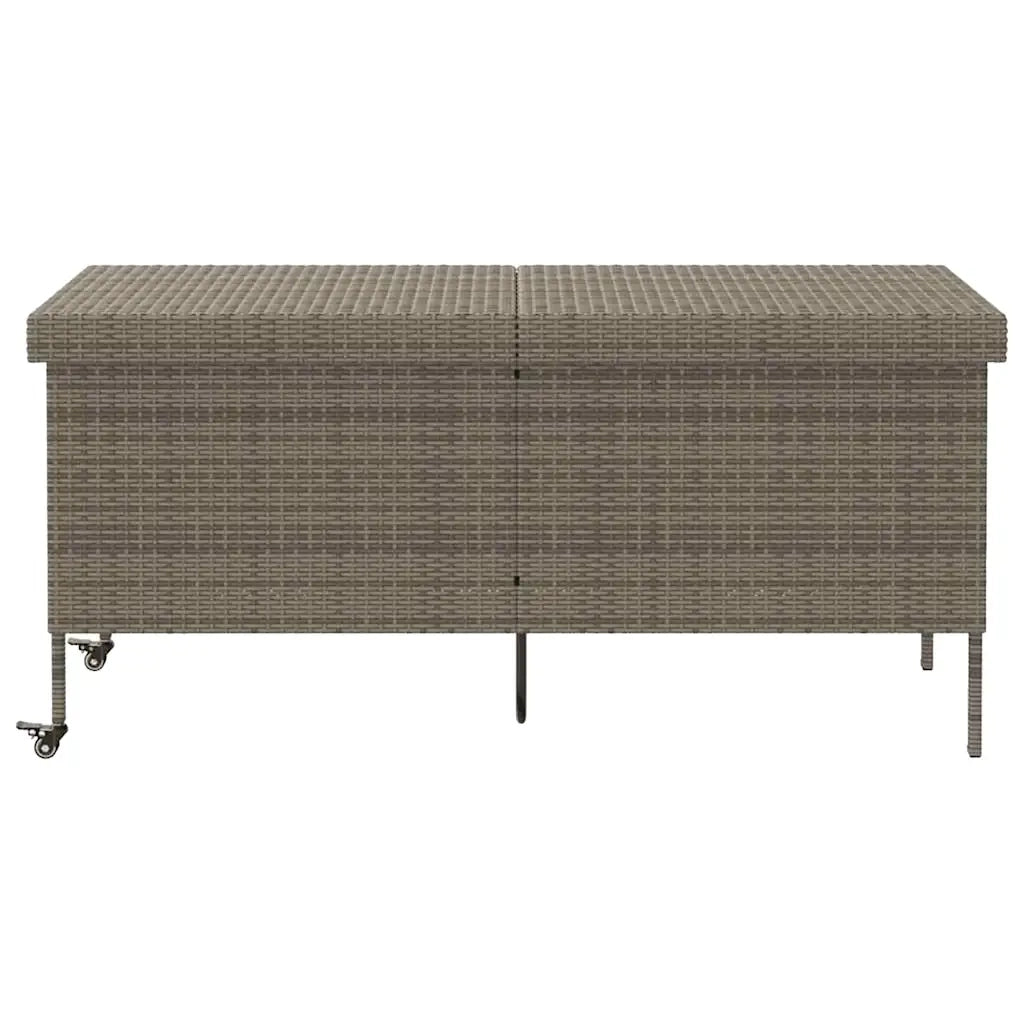 Contenitore da Giardino con Ruote Grigio 160x55x75cm Polyrattan CFW5864036