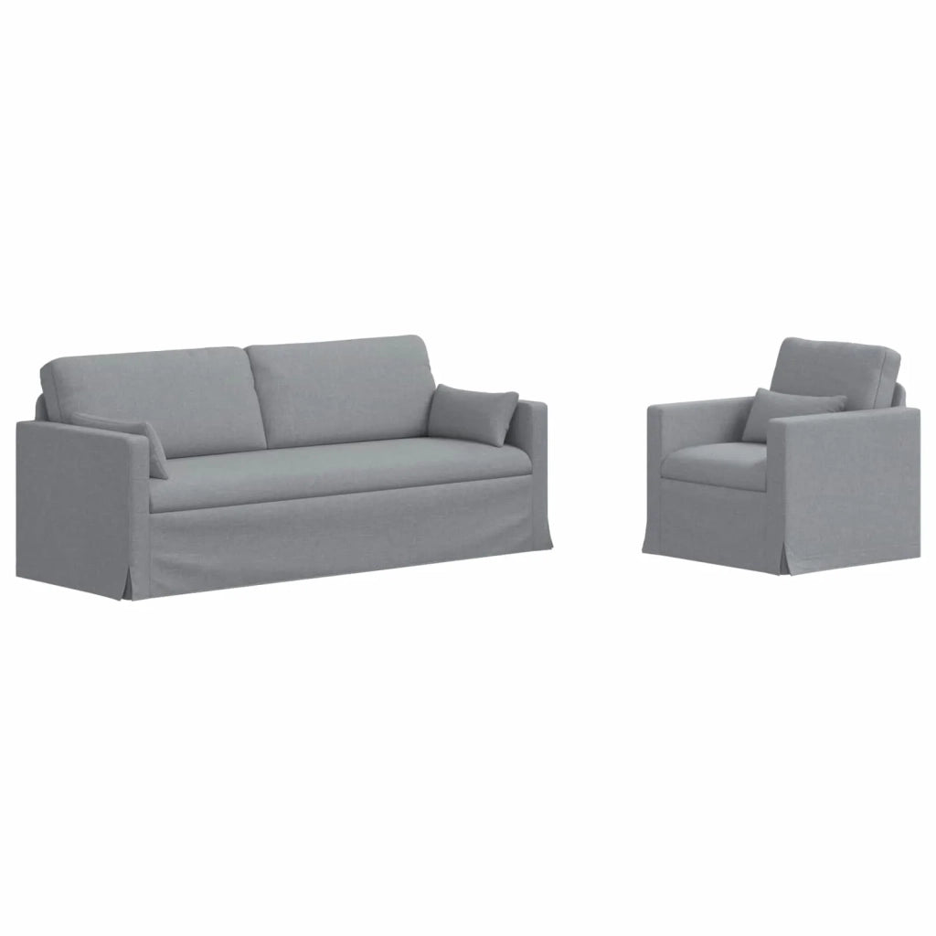 Set di divani 2 pcs Grigio chiaro 198 x 78 x 80 cm Tessuto 3407581