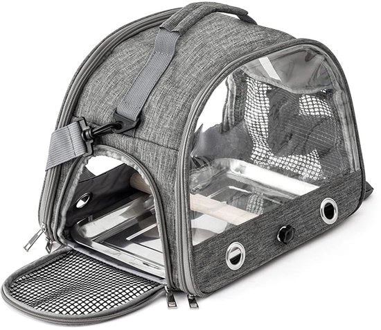 Borsa Portatile Opaca - Migliorata Ventilazione - Borsa Leggera - Lame in Acciaio Inossidabile - Spazio Interno Regolabile - Progetto Sostenibile - Gabbia per Uccelli