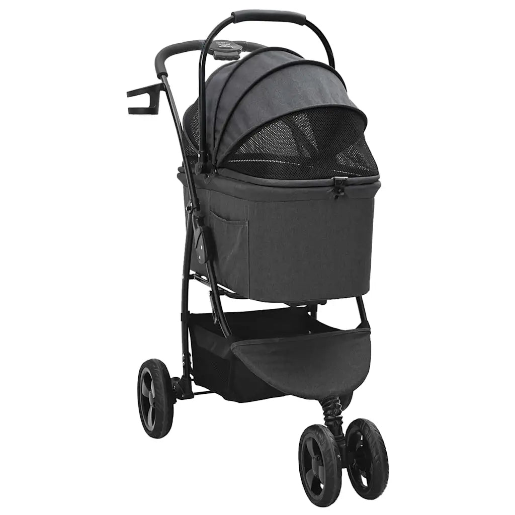 Passeggino pieghevole per animali Nero 78 x 54 x 101 cm CFW6534449