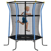Trampolino per Bambini con Rete di Sicurezza ¨C Minimal ¨C Blu Nero ?163x190cm