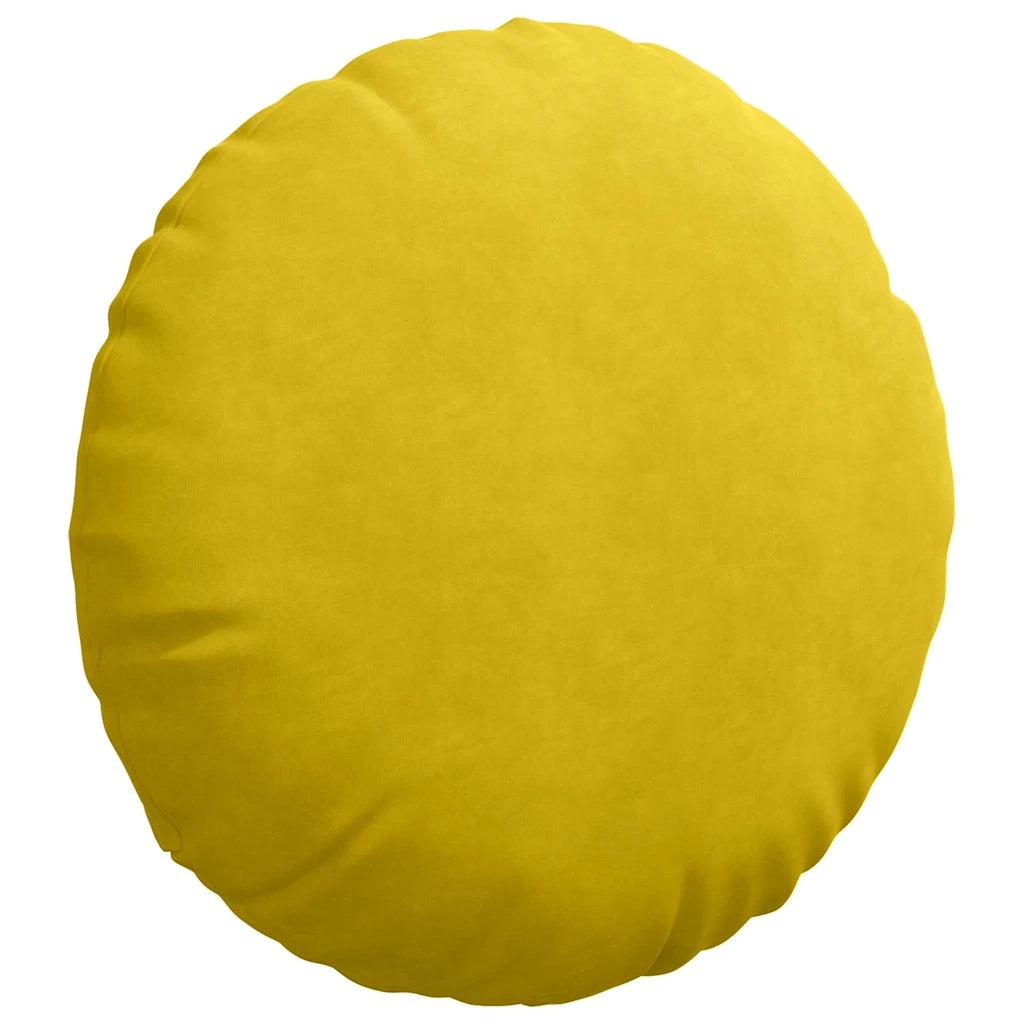 Cuscini per Seduta 2 pcs Giallo Ø60 x 21 cm Velluto 42014218