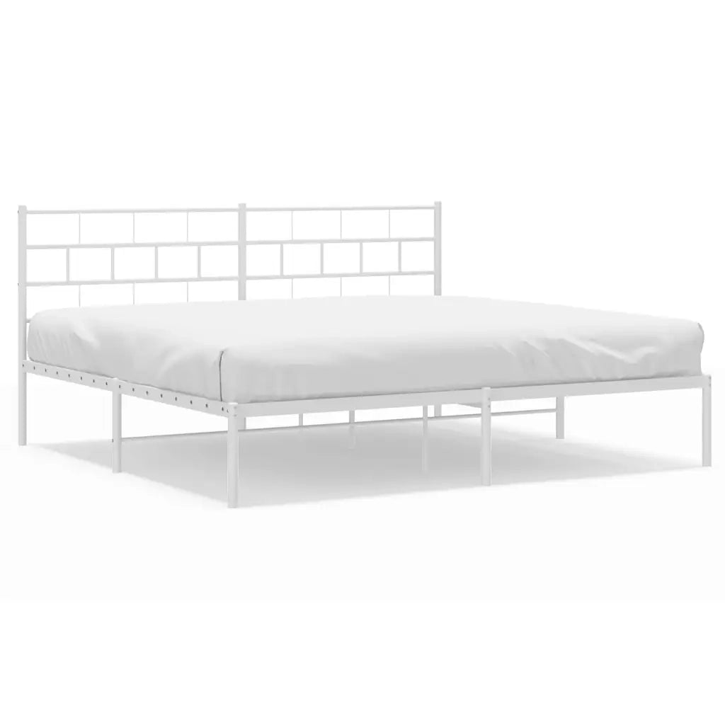 Giroletto con Testiera Metallo Bianco 180x200 cm 355712