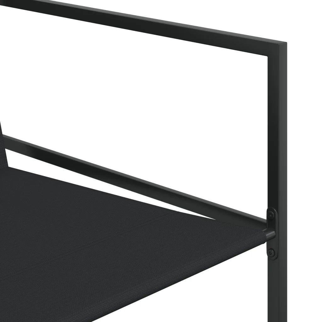 Set da Pranzo da Giardino 9 pz Nero in Textilene 3295123