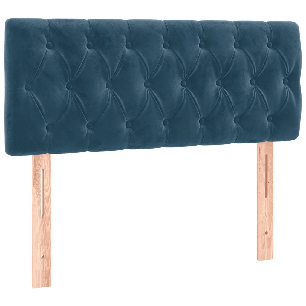 Letto a Molle con Materasso e LED Blu Scuro 100x200 cm