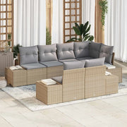 Set Divano da Giardino 7 pcs Beige e grigio polyrattan 3347100