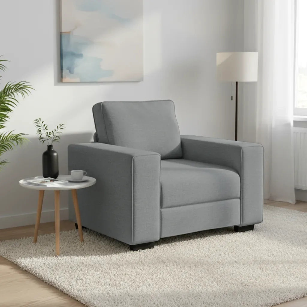 Poltrona | Sedia Relax Grigio Chiaro 100x77x82 cm in Tessuto