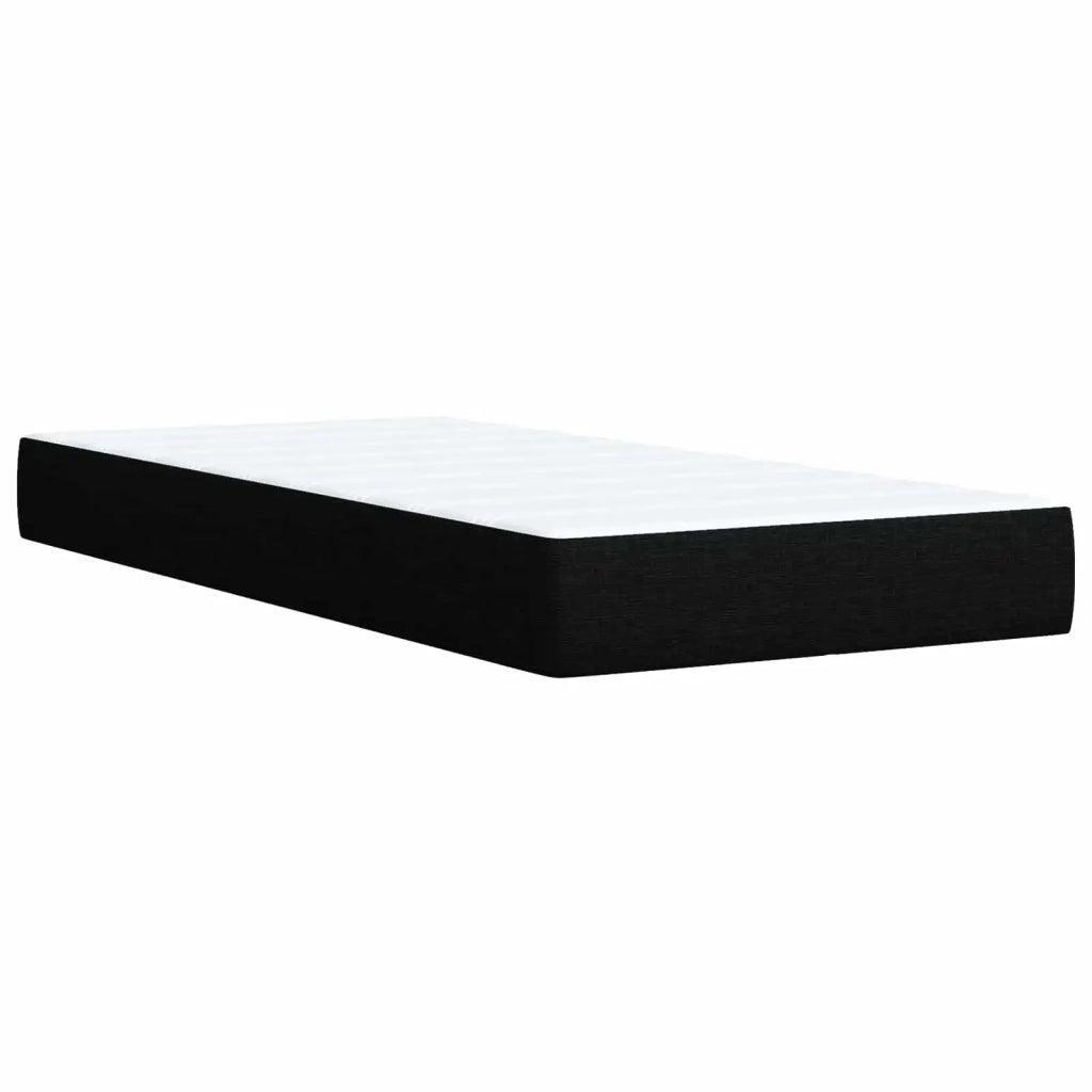 Letto con Box Spring, Materasso e LED Nero 90 x 200 cm Tessuto 3451856