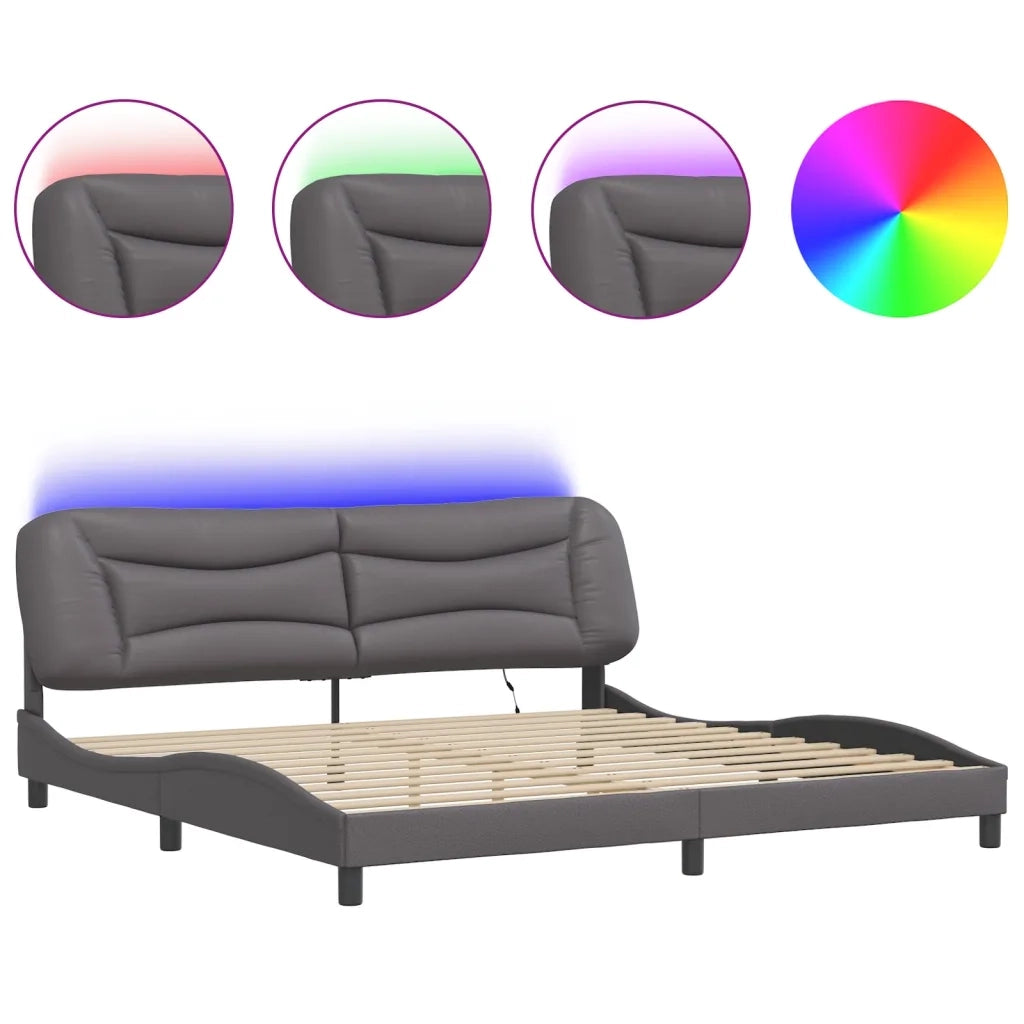 Giroletto con LED senza Materasso Hvar Grigio 200x200 cm
