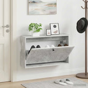 Mobiletto per Scarpe da Muro EDE 71 x 17 x 43 cm Grigio Cemento 895968