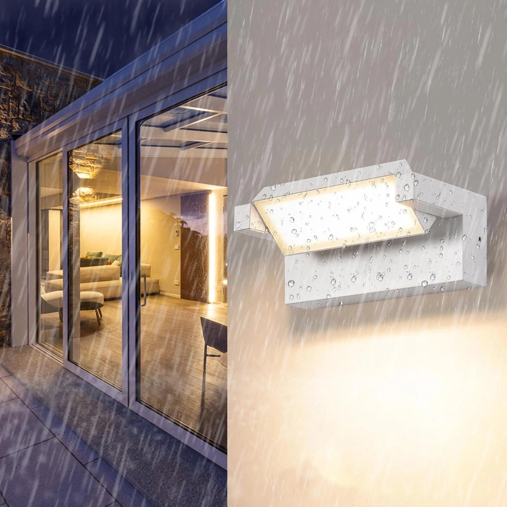 Trade Shop - Applique Parete Inclinabile Esterno 21w Tecnologia Cct 3 Tonalità Di Luce Ip65 472-3c - Bianco
