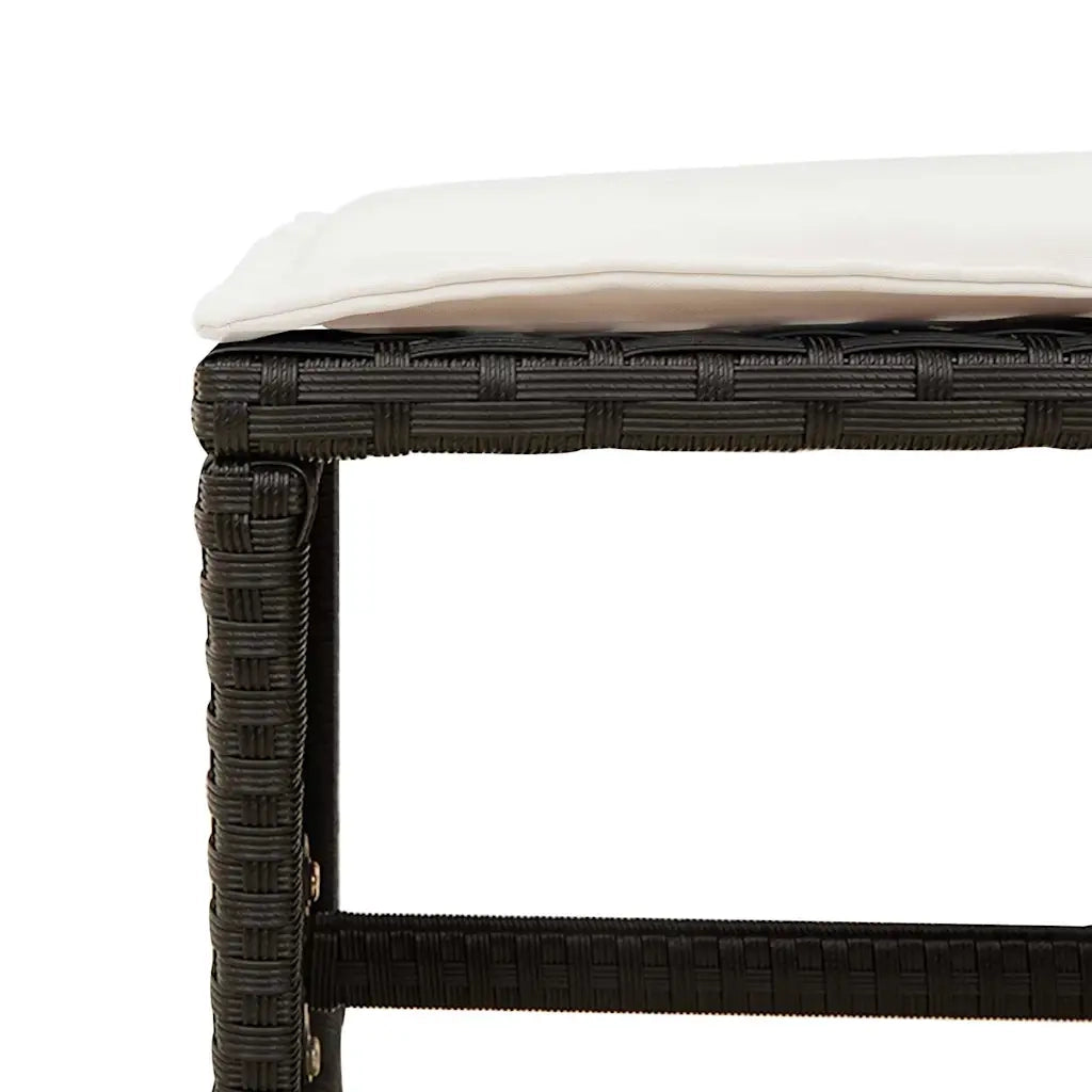 Set da Pranzo da Giardino 9 pz con Cuscini Nero in Polyrattan 3278090
