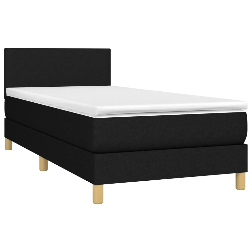 Giroletto a Molle con Materasso Nero 90x190 cm in Tessuto 3140419