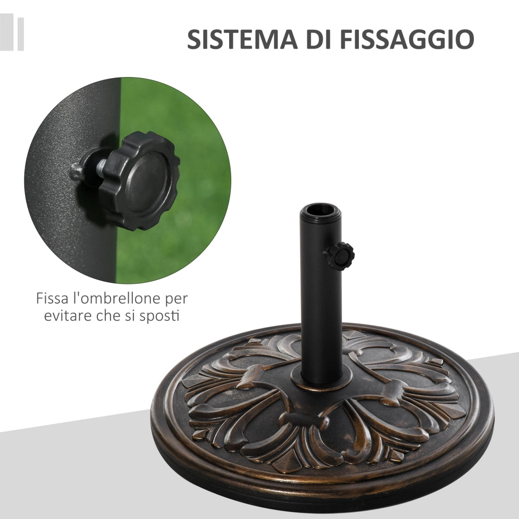 Base per Ombrellone Rotonda in Plastica ¨C Minimal ¨C Bronzo ?48x34 cm