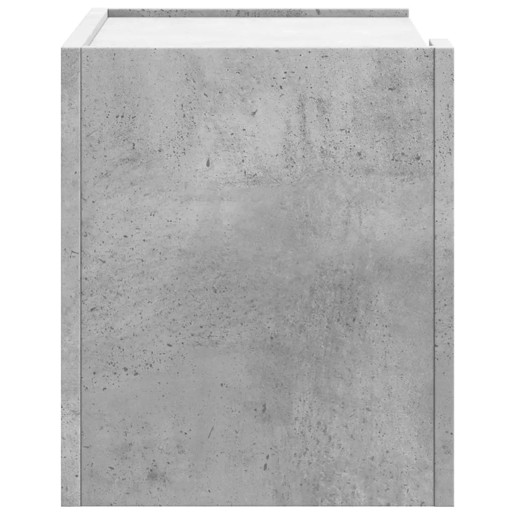 Set di 2 Comodini | Armadio da Notte | Mobiletto da notte a Muro Grigio Cemento 45x30x35 cm