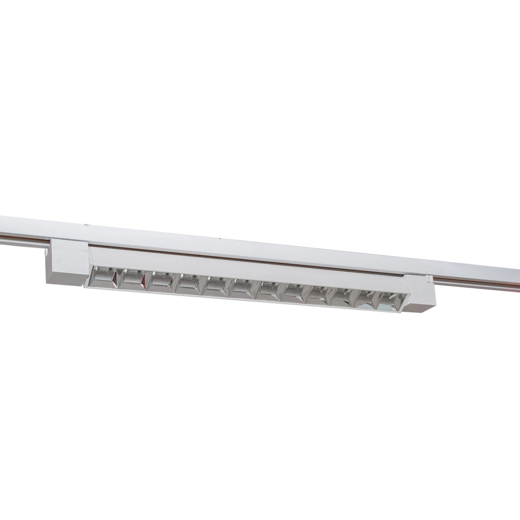 Faretto binario track monofase barra 12 LED 26W resa 312W luce spot orientabile interni negozio 230V BIANCO LUCE 6000K