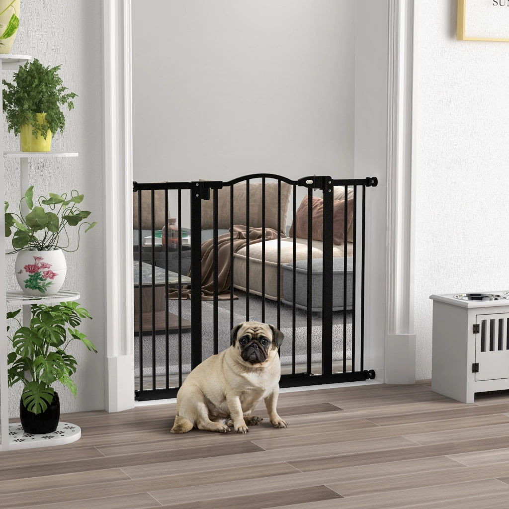 Barriera per Cani Regolabile 74-100 cm con 2 Estensioni ¨C Minimal ¨C Nero