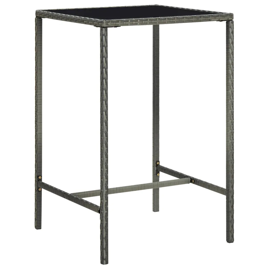 Set da Bar da Giardino 3 pz con Cuscini in Polyrattan Grigio 3064818