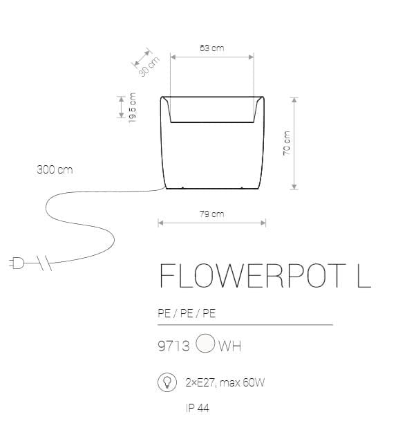 Lampada da esterno Nowodvorski Flowerpot L bianca IP44