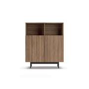 Credenza 2 vani Herdasa effetto noce gambe grafite 110x90x34