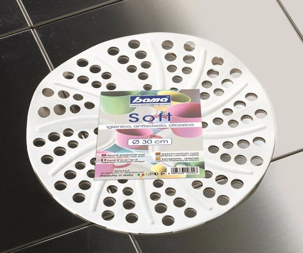 Tappeto Tappetino Per Lavello Soft Tondo Diametro 30 Cm Colori Assortiti Set 5 Pezzi - Bama