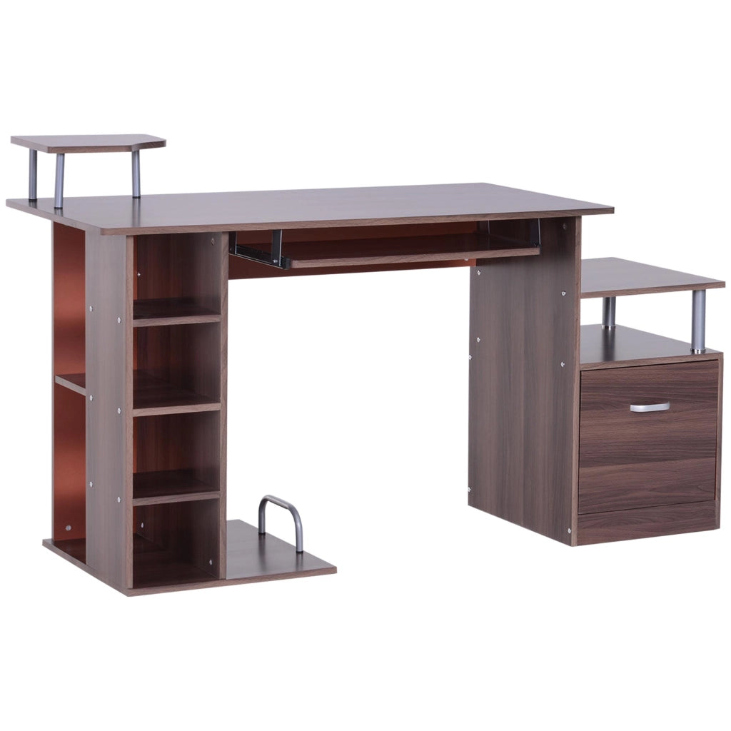 Scrivania per PC con Cassetto e Scaffale in Legno ¨C Minimal ¨C Legno