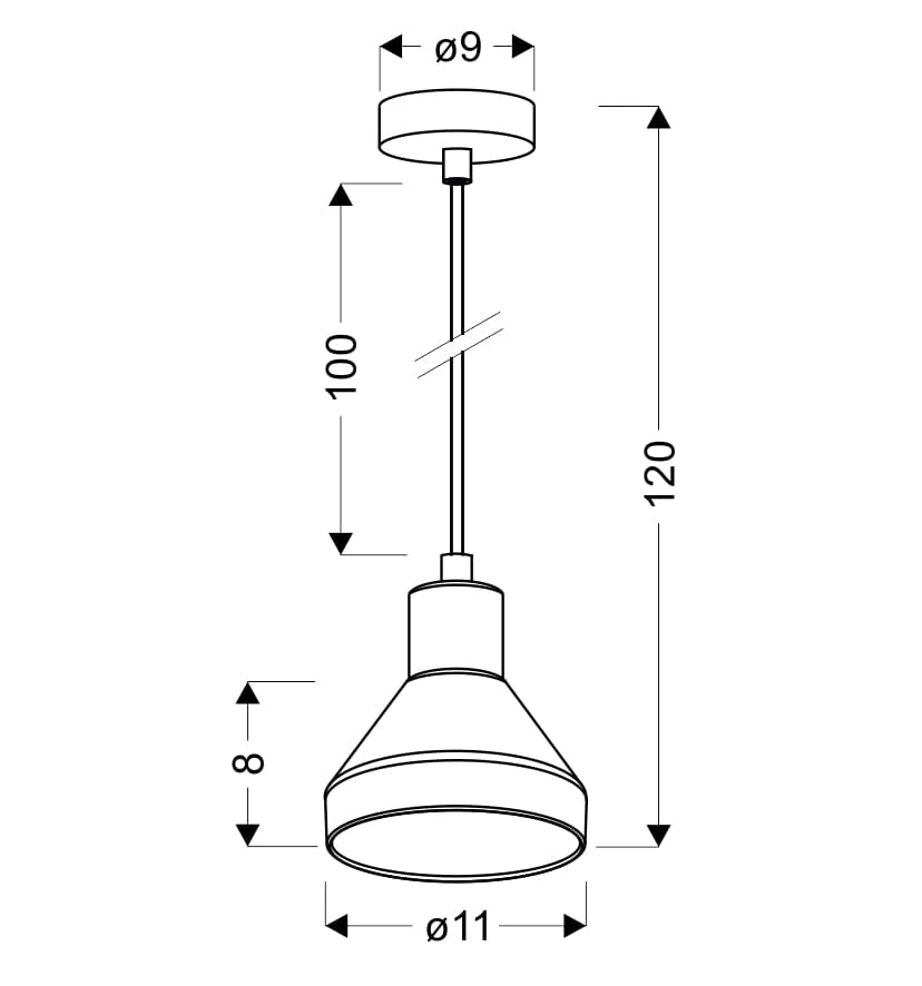 Lampada a sospensione Candellux Gregory nera vetro fumè E14