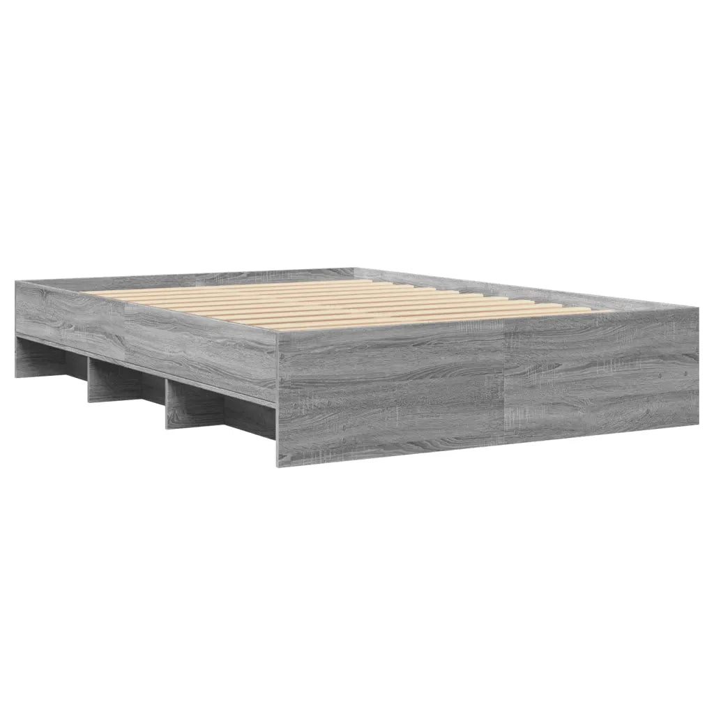 Letto matrimoniale | Letto per adulti | Giroletto Grigio Sonoma 120x200 cm in Legno Multistrato