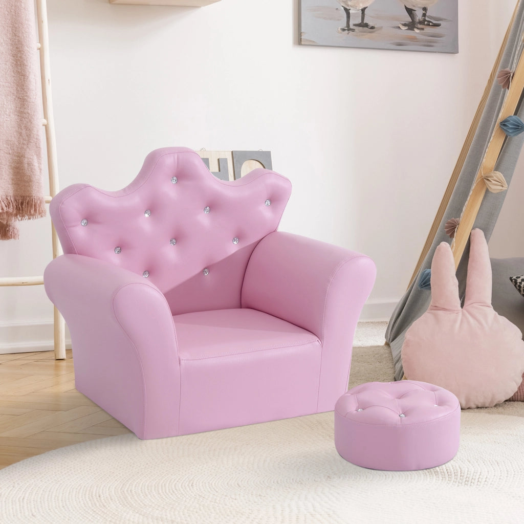 Divano 2 posti con pouf ¨C Minimal ¨C rosa