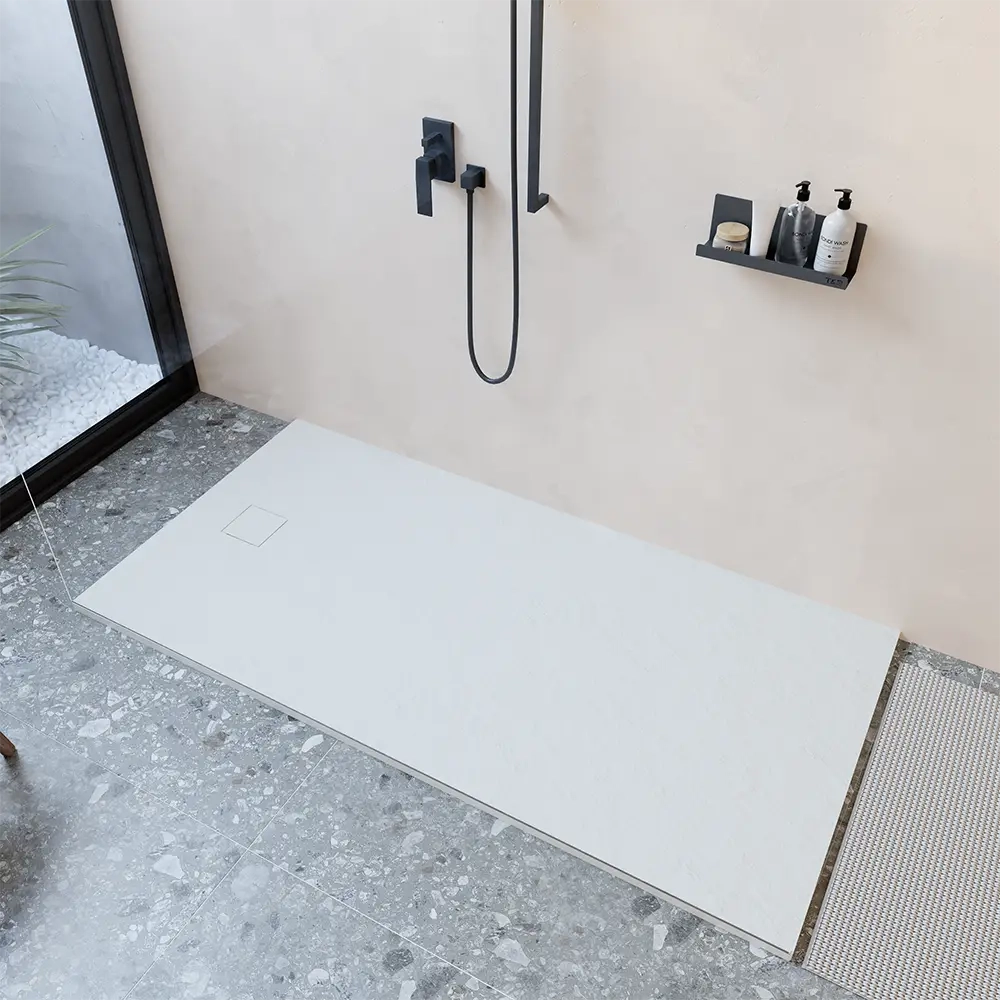 Piatto doccia 80x180 cm colore bianco effetto pietra | Samos
