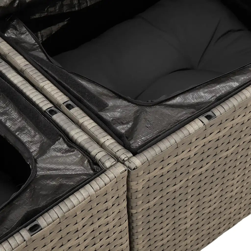 Divano da Giardino con Cuscini 2 Posti-Sofa da Giardino-Divano da esterno Grigio in Polyrattan 569064