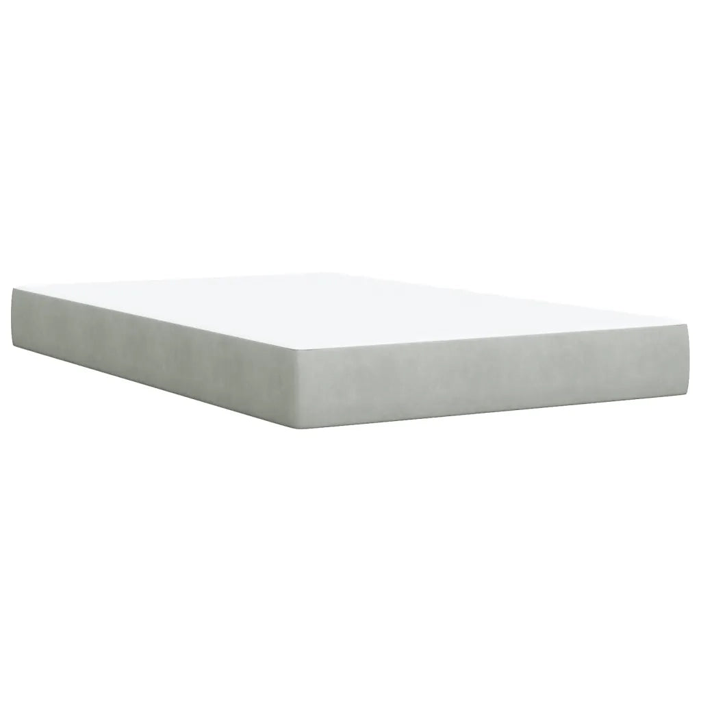 Giroletto a Molle con Materasso Grigio Chiaro 120x200cm Velluto 3290876