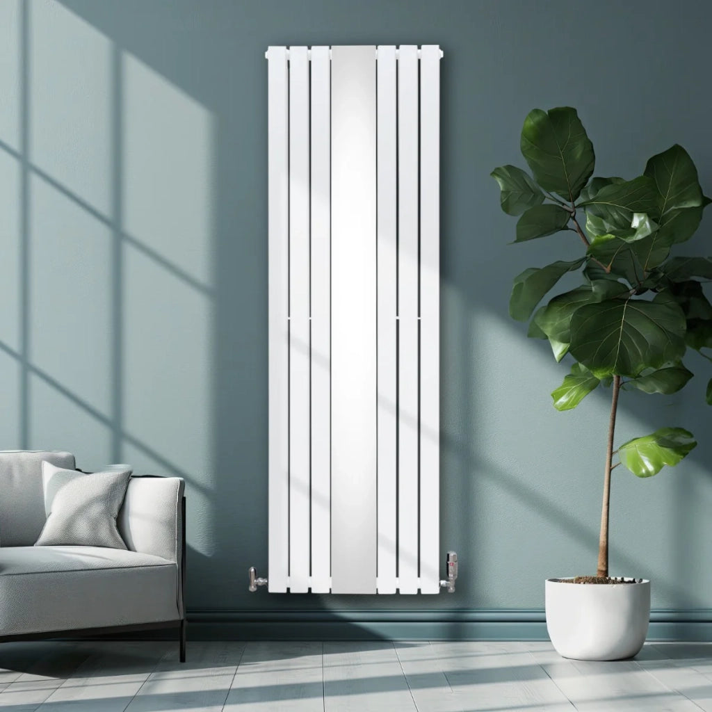 Radiatore a Specchio a Doppia Colonna Verticale Bianco 1800mm x 565mm