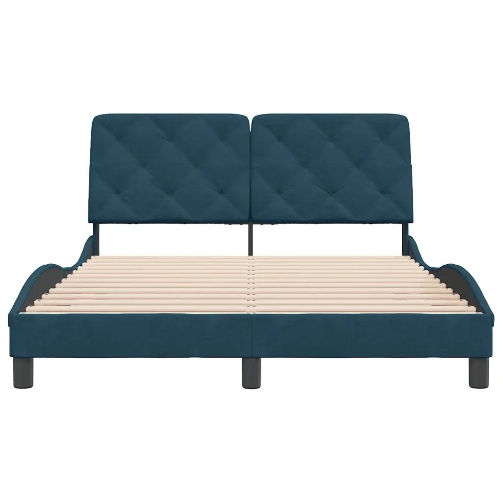 Giroletto senza Materasso Blu 140x190 cm in Velluto