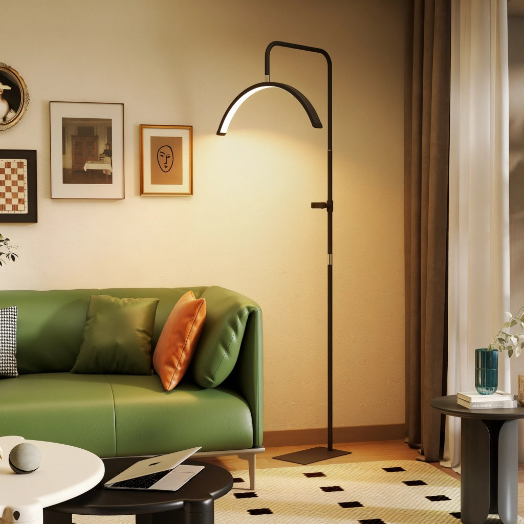Lampada da terra LED rotativa 350¡ã ¨C Minimal ¨C nero, dimmerabile, 36 W